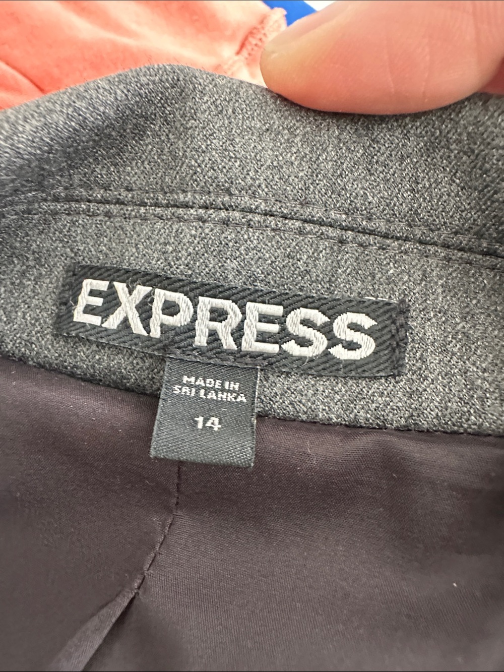 Express Women's Charcoal Gray Single-Button Blazer - Picture 2 of 3